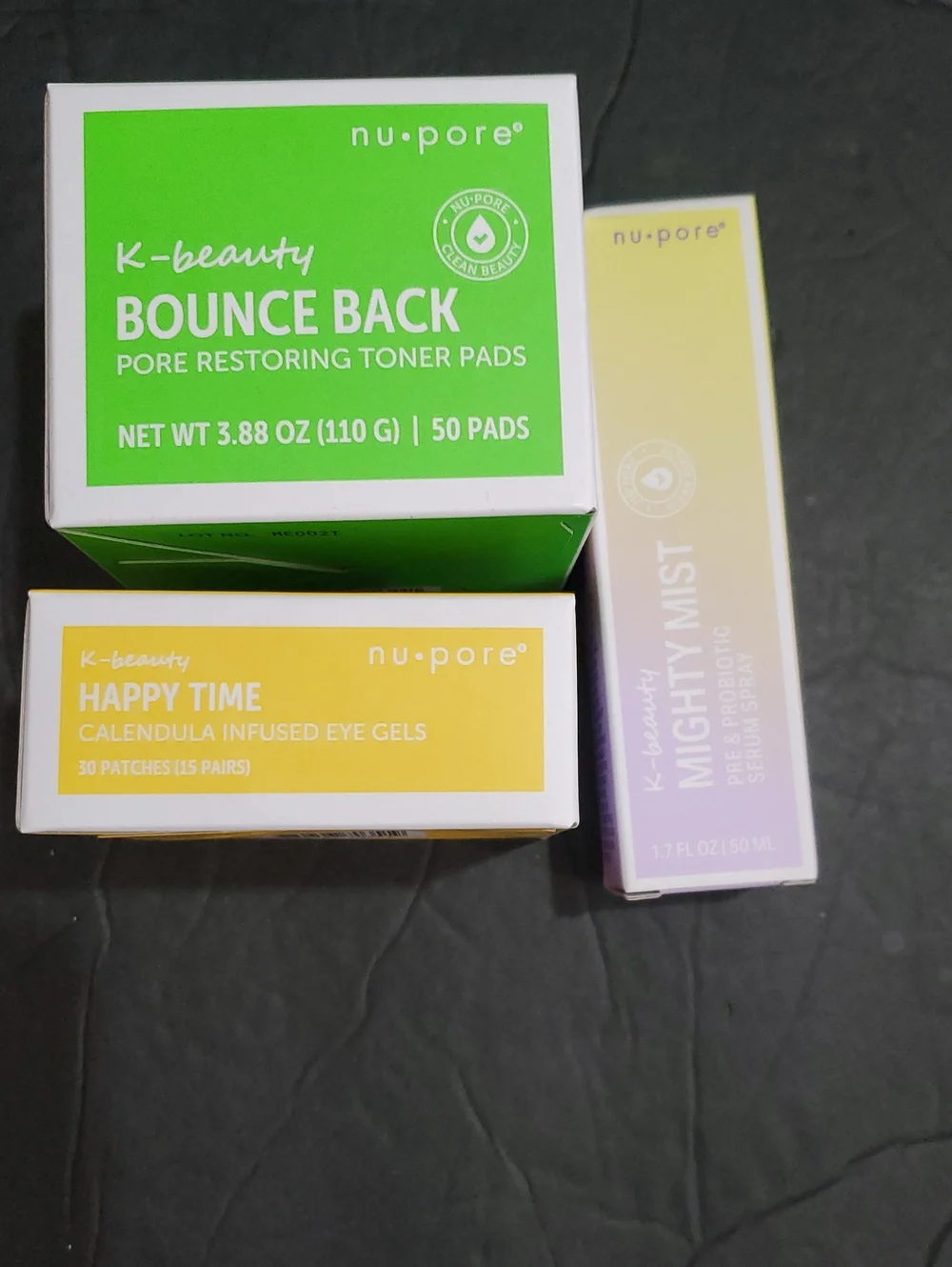 3piece k-beauty toner pad eyegel and serum spray facial set brand new